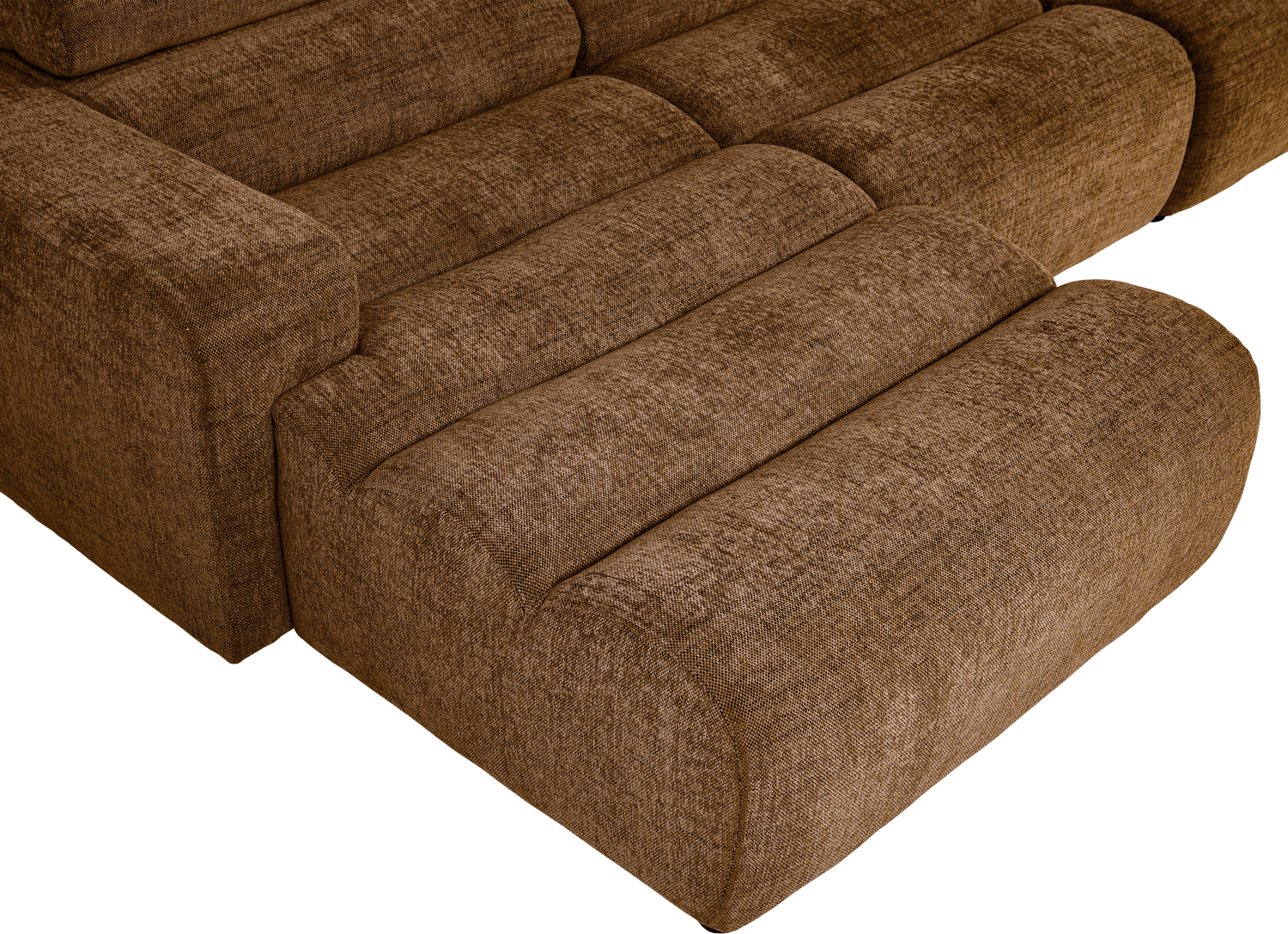 WOOOD Novi chaise longue links karamelbruin melange Karamel melange Bank