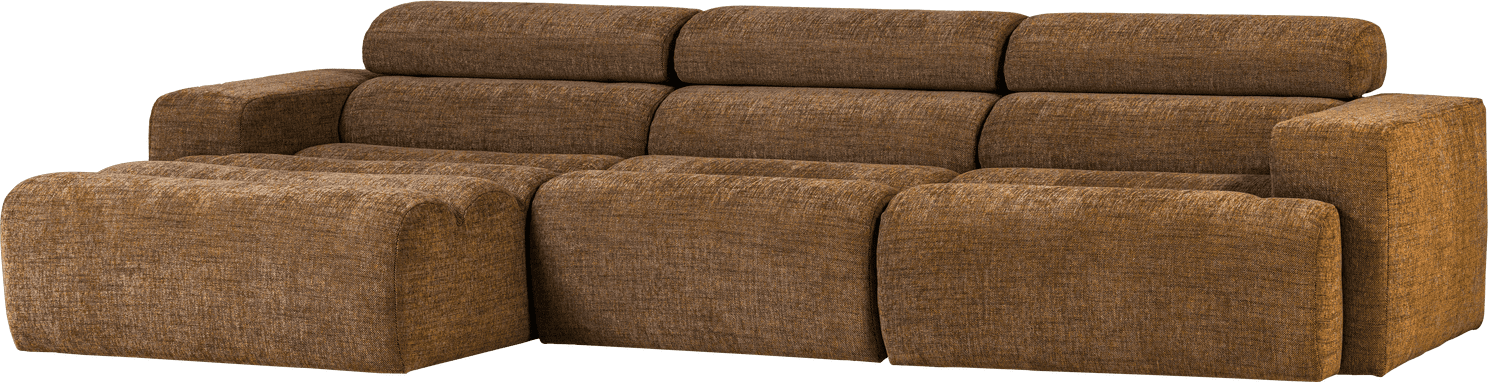 WOOOD Novi chaise longue links karamelbruin melange Karamel melange Bank