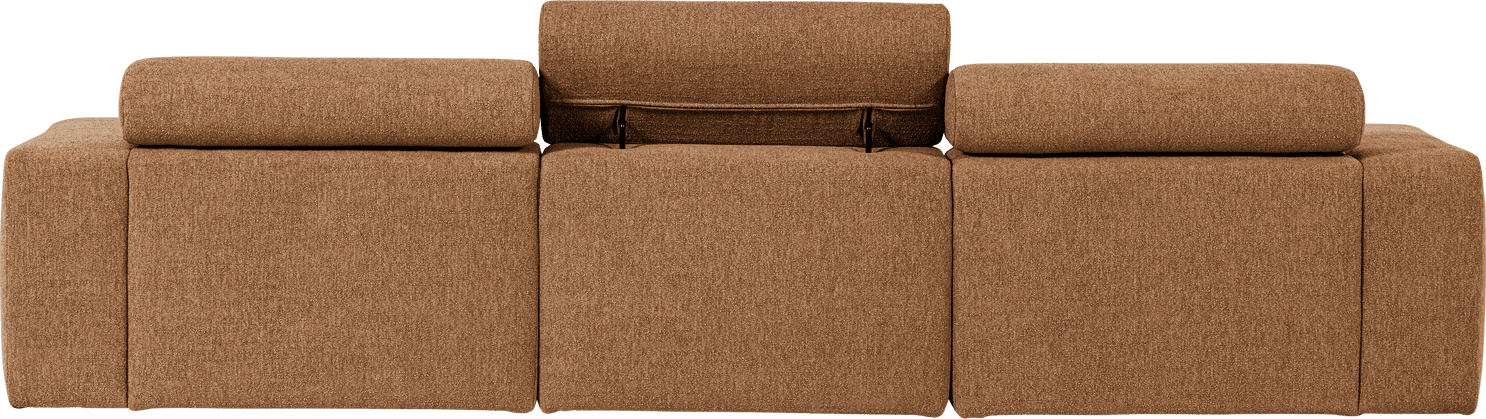 WOOOD Novi chaise longue rechts boucle karamelbruin Karamel Bank