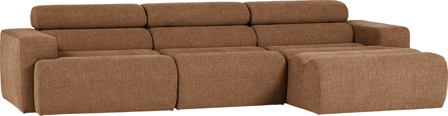 WOOOD Novi chaise longue rechts boucle karamelbruin Karamel Bank