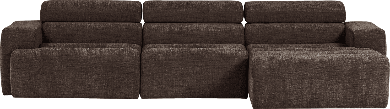 WOOOD Novi chaise longue rechts donkerbruin melange Donkerbruin melange Bank