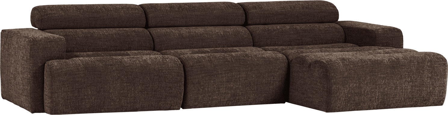 WOOOD Novi chaise longue rechts donkerbruin melange Donkerbruin melange Bank