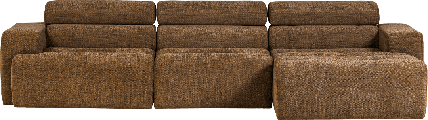 WOOOD Novi chaise longue rechts karamelbruin melange Karamel melange Bank