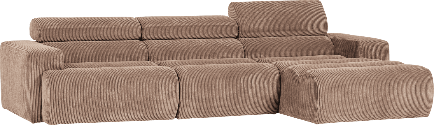 WOOOD Novi chaise longue rechts ribstof taupe Taupe Bank