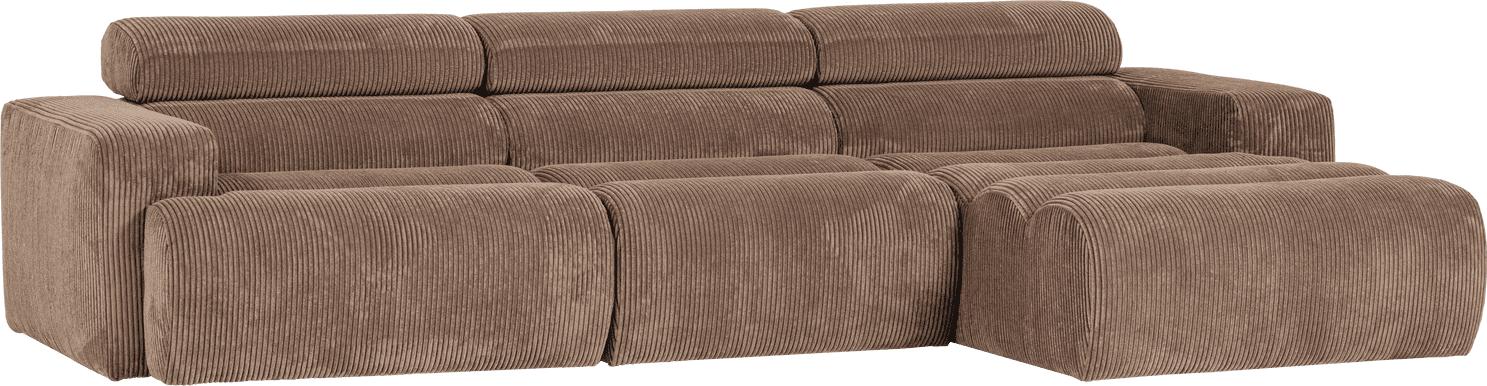 WOOOD Novi chaise longue rechts ribstof taupe Taupe Bank