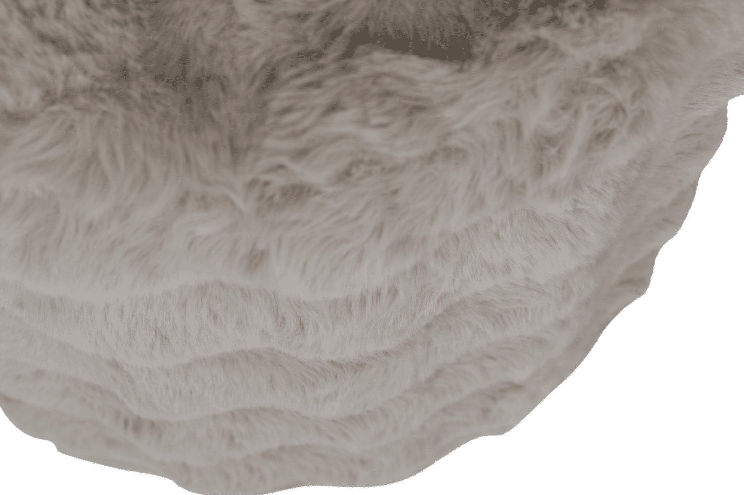 WOOOD Olven poef hoog fluffy stof naturel Naturel Poef