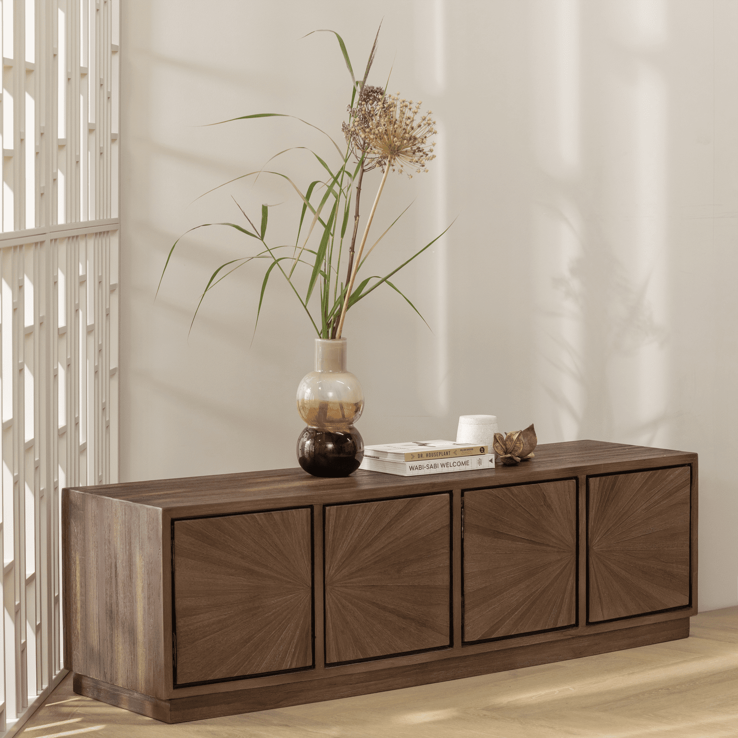 WOOOD Sun tv meubel recycled teak bruin Bruin Tv-meubel|Tv-dressoir