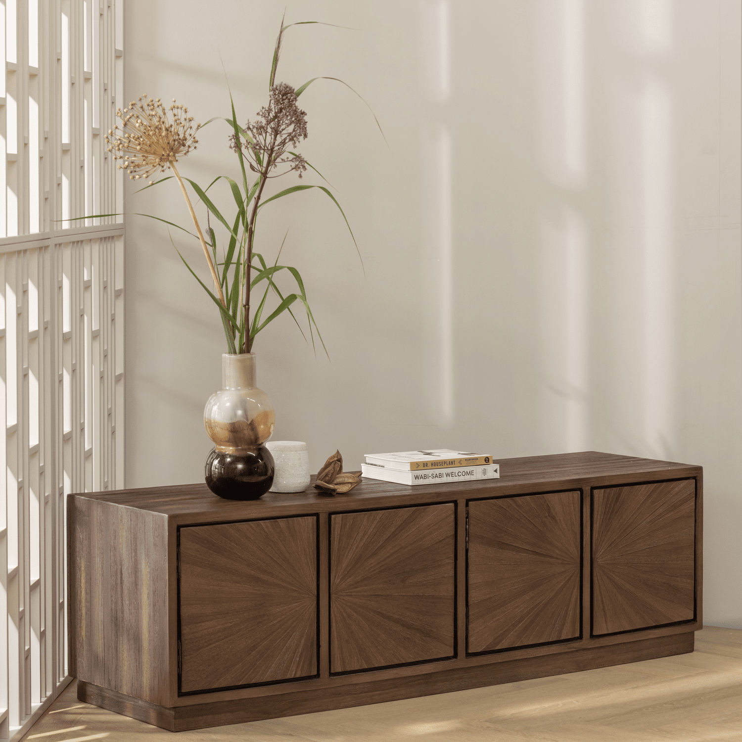 WOOOD Sun tv meubel recycled teak bruin Bruin Tv-meubel|Tv-dressoir