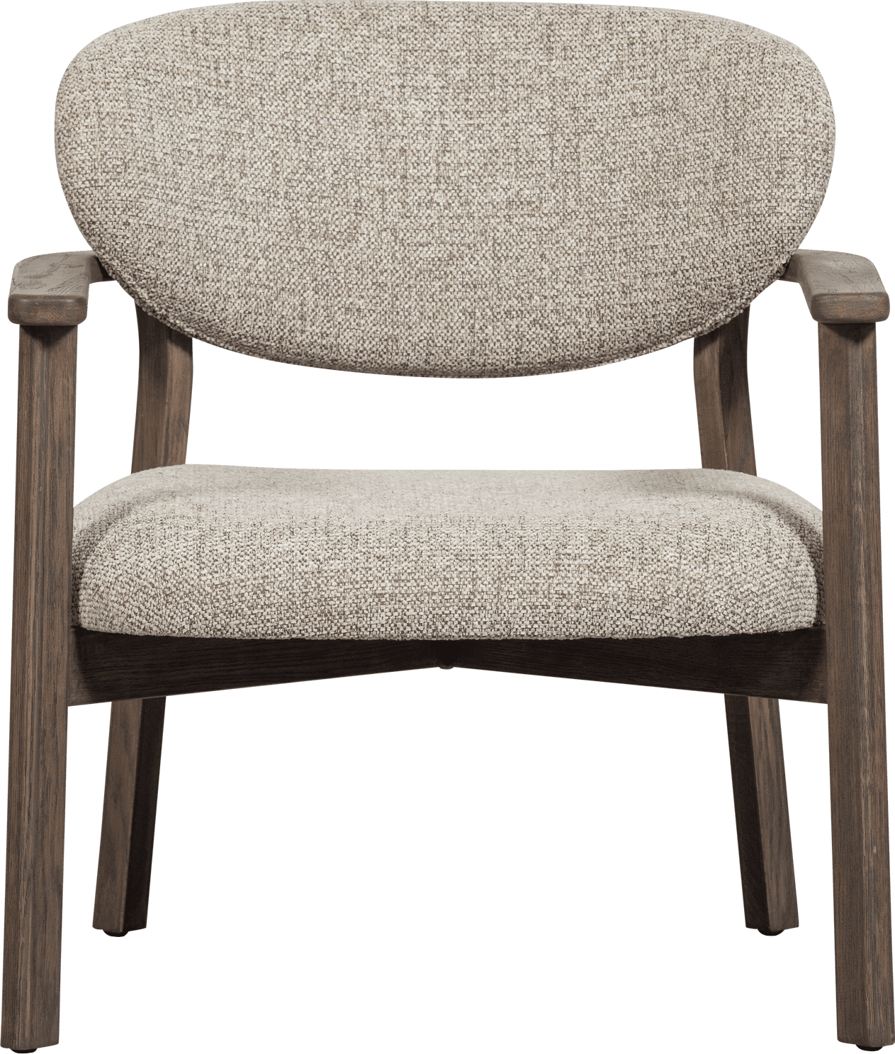 WOOOD Udar fauteuil met houten frame donkerbruin Bruin Fauteuil