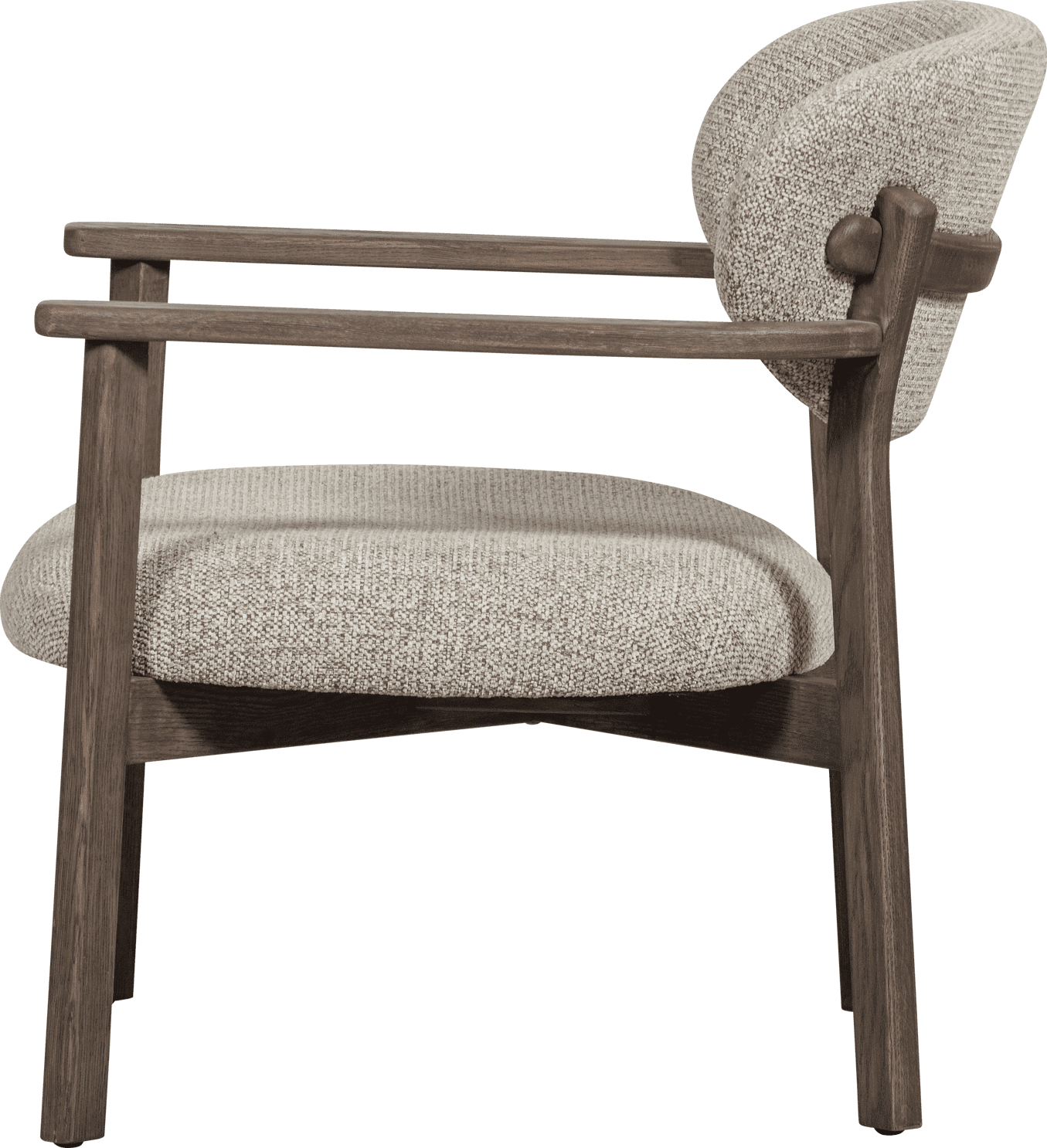 WOOOD Udar fauteuil met houten frame donkerbruin Bruin Fauteuil