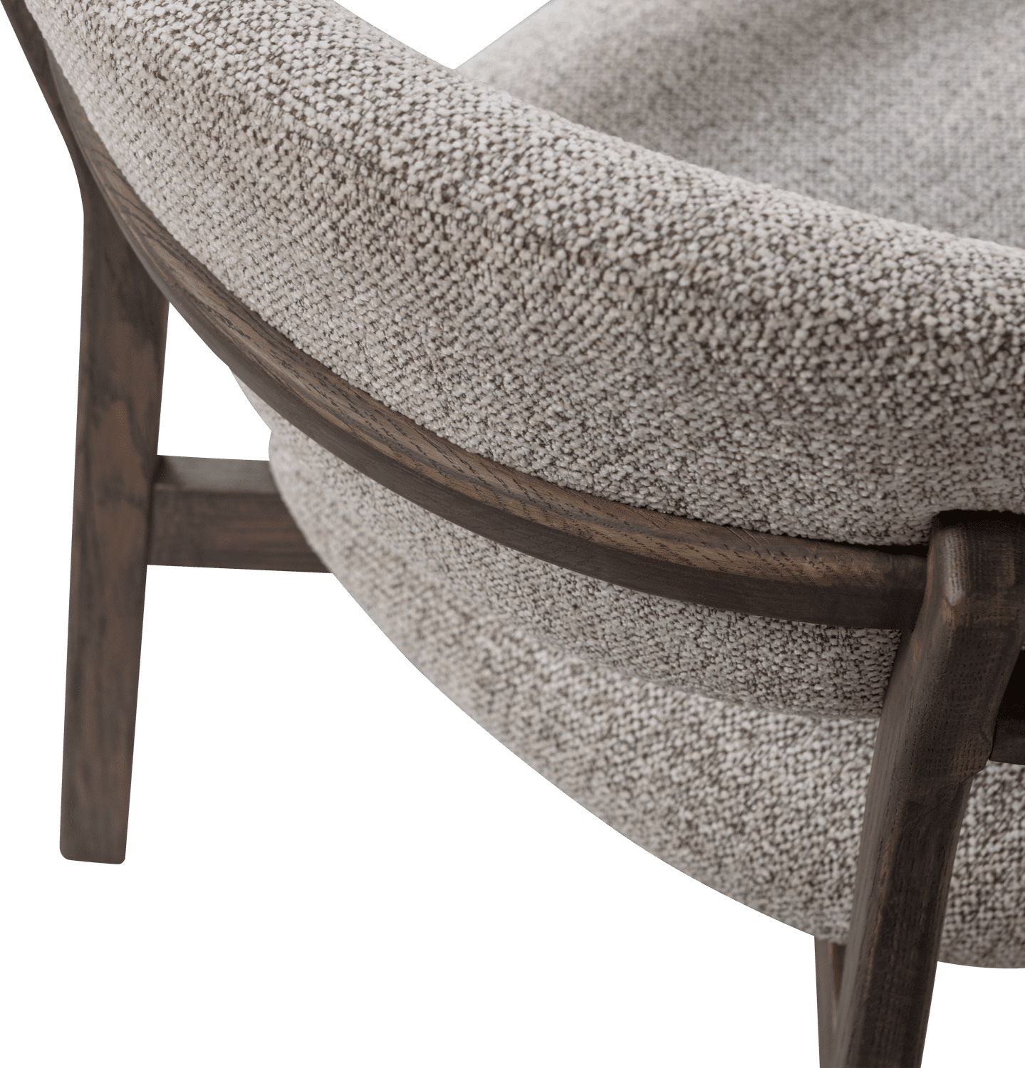 WOOOD Udar fauteuil met houten frame donkerbruin Bruin Fauteuil