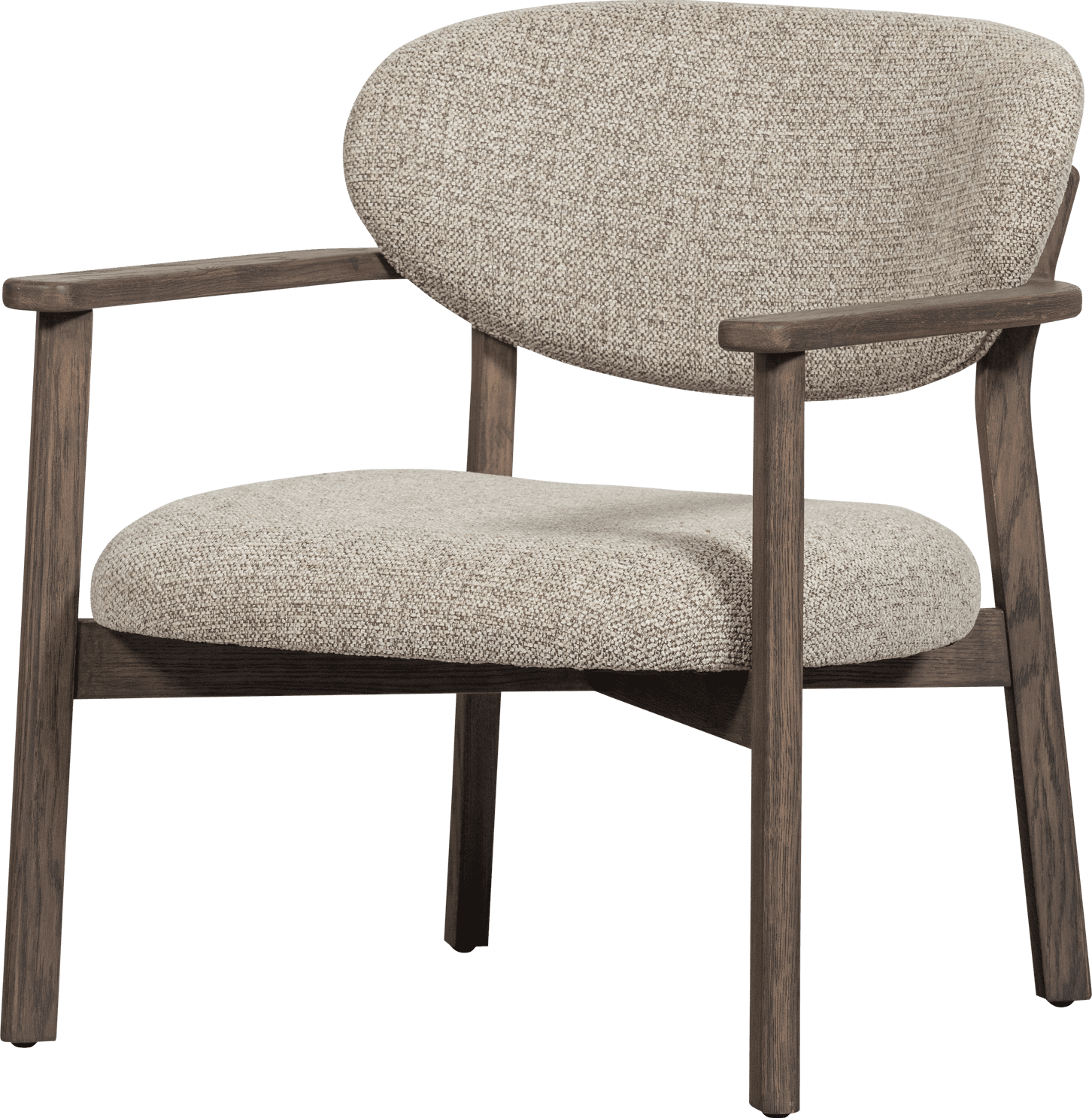 WOOOD Udar fauteuil met houten frame donkerbruin Bruin Fauteuil