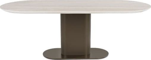 Xooon Brianto eetkamertafel 210 x 100 cm - keramiek blad Travertin - steel brown Eettafel