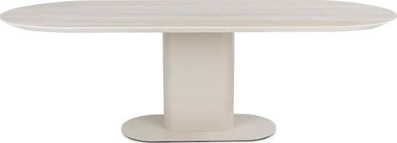 Xooon Brianto eetkamertafel 240 x 100 cm - keramiek blad Travertin - creme Beige|Wit Eettafel