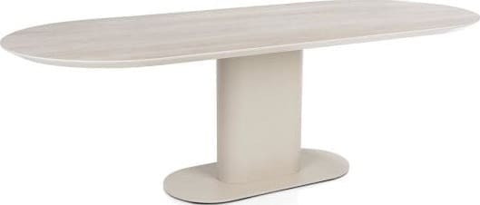 Xooon Brianto eetkamertafel 240 x 100 cm - keramiek blad Travertin - creme Beige|Wit Eettafel