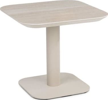 Xooon Brianto salontafel 50 x 50 cm - keramiek blad Travertin Beige|Wit Bijzettafel