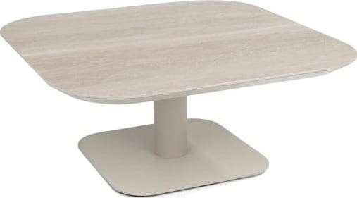 Xooon Brianto salontafel 90 x 90 cm - keramiek blad Travertin Beige|Wit Bijzettafel