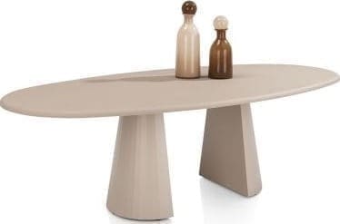 Xooon Lund eetkamertafel ovaal 240 x 120 cm. - stone-skin - cone poot - desert Bruin|Cognac Eettafel