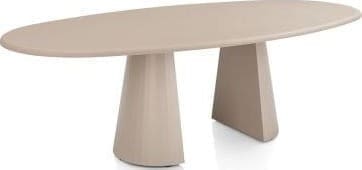 Xooon Lund eetkamertafel ovaal 240 x 120 cm. - stone-skin - cone poot - desert Bruin|Cognac Eettafel