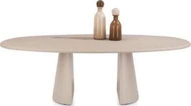Xooon Lund eetkamertafel ovaal 240 x 120 cm. - stone-skin - cone poot - desert Bruin|Cognac Eettafel