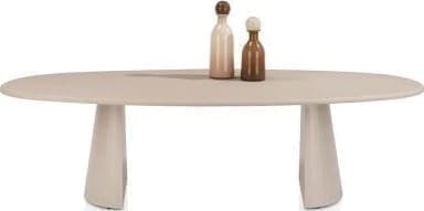 Xooon Lund eetkamertafel ovaal 270 x 120 cm. - stone-skin - cone poot - desert Bruin|Cognac Eettafel