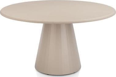 Xooon Lund eetkamertafel rond 140 cm. - stone-skin - cone poot - desert Bruin|Cognac Eettafel