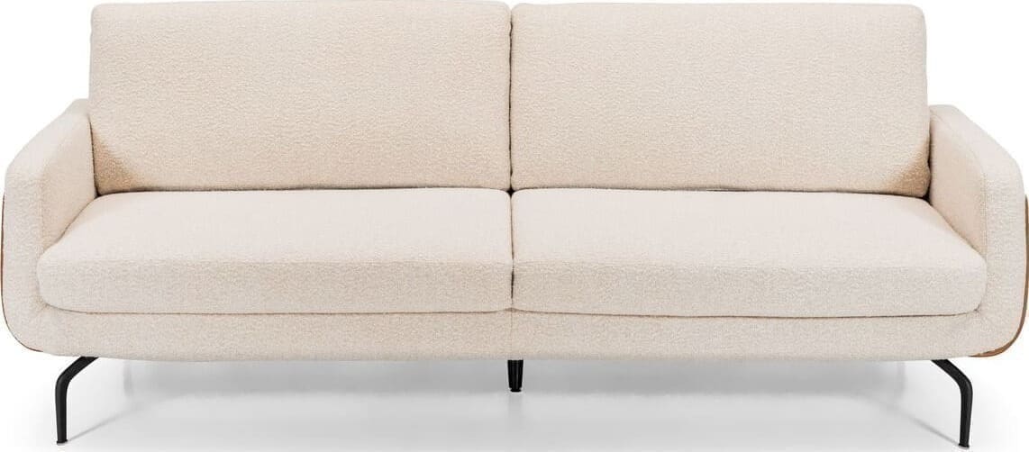 Baenks Nolita Beige - schaal arm hout - 3-zitsbank - voorstaand