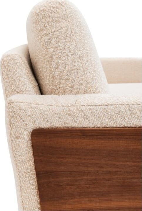Baenks Nolita Beige - schaal arm hout - 3-zitsbank - zijkant armleuning