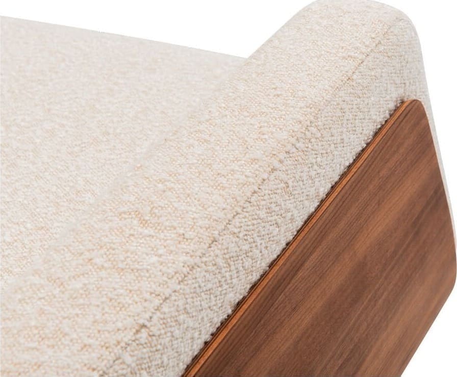 Baenks Nolita Beige - schaal arm hout - 3-zitsbank - zijkant armleuning