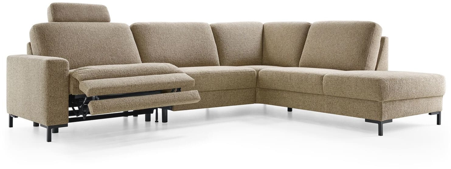 Baenks West End hoekbank met relaxfunctie Bruin|Naturel