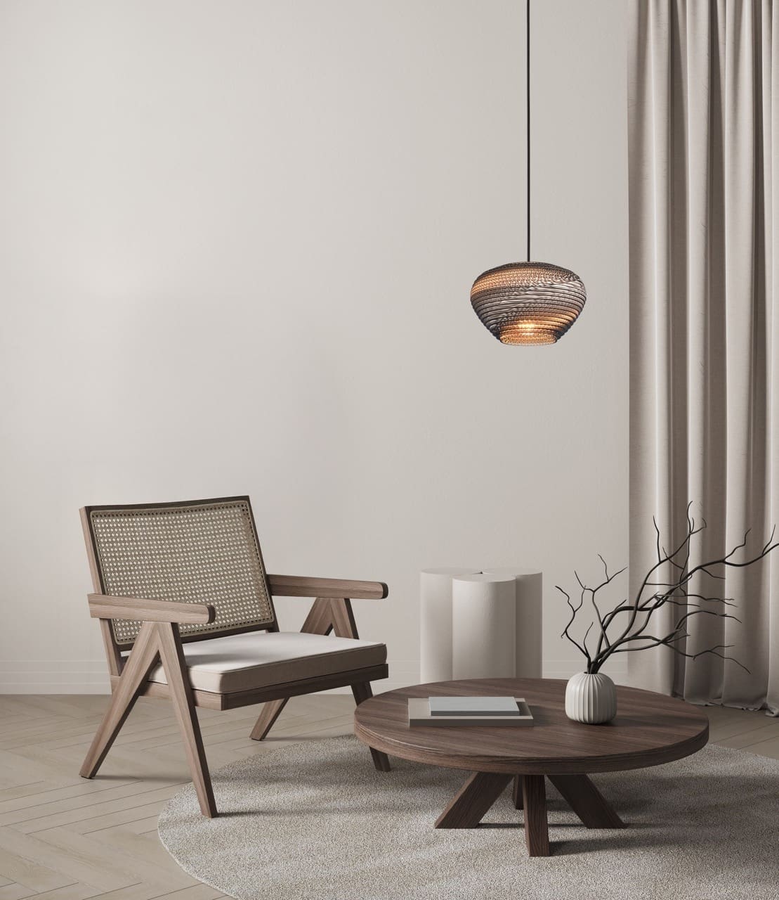 Hanglamp Cartone - 1 lichts - cacao (24cm) - Afbeelding 2