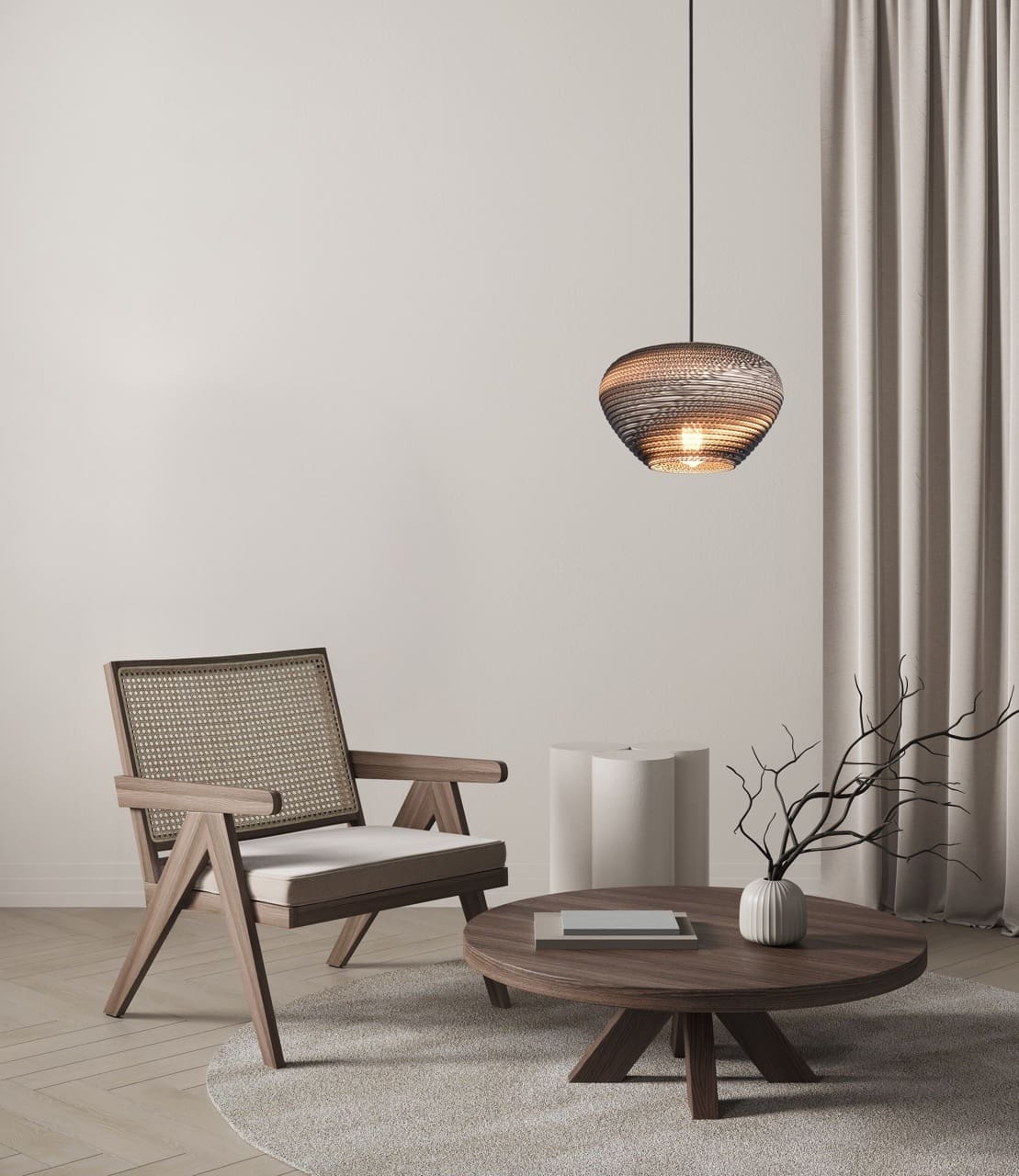 Hanglamp Cartone - 1 lichts - cacao (29cm) - Afbeelding 2