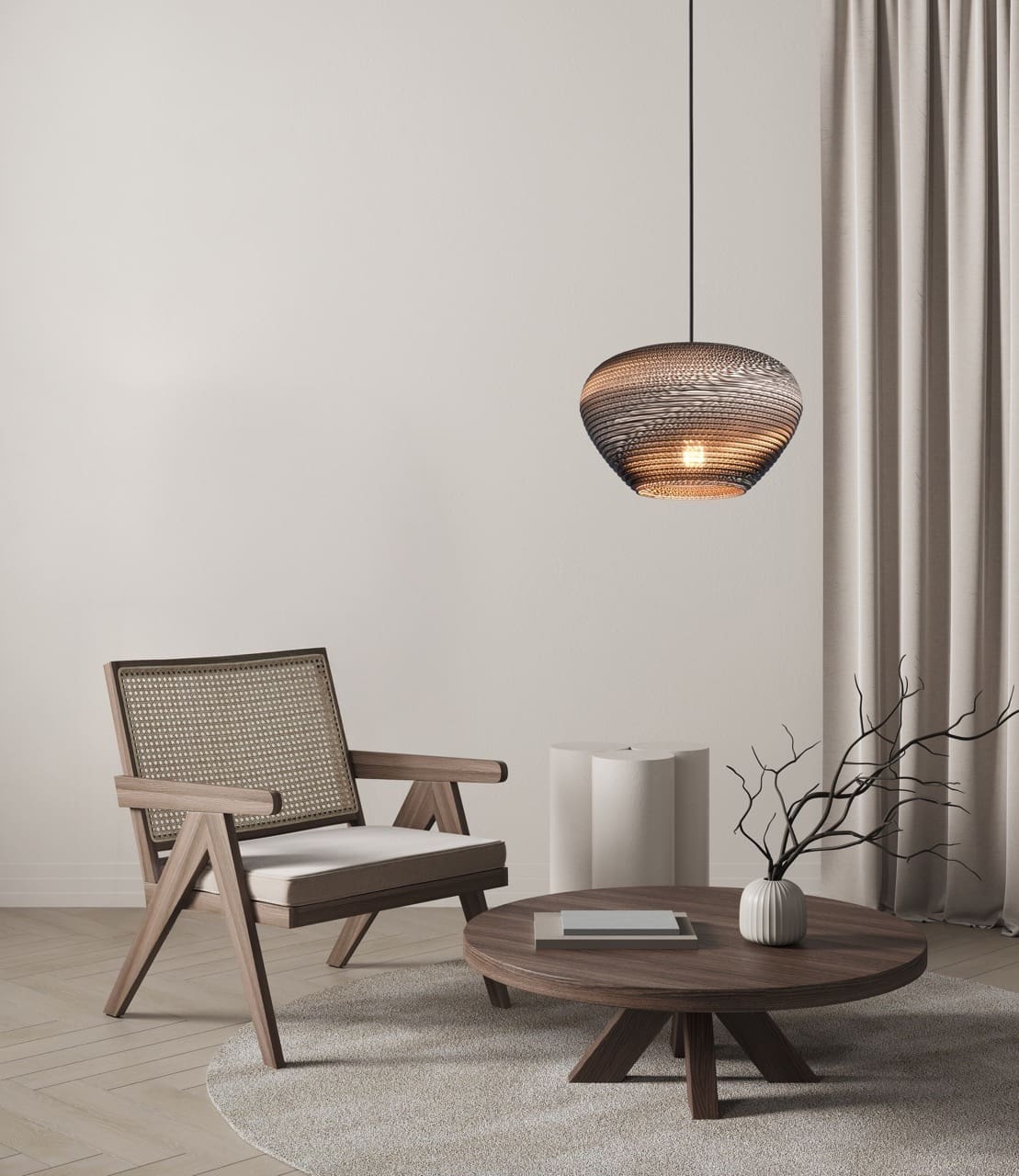 Hanglamp Cartone - 1 lichts - cacao (44cm) - Afbeelding 2