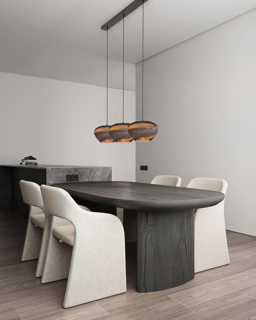 Hanglamp Cartone - 3 lichts - cacao (100cm) - Afbeelding 2