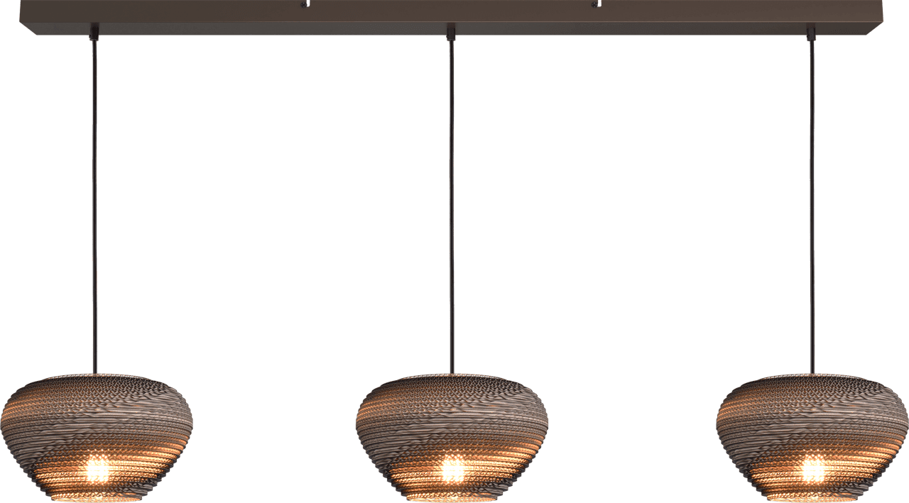 Hanglamp Cartone - 3 lichts - cacao (130cm)