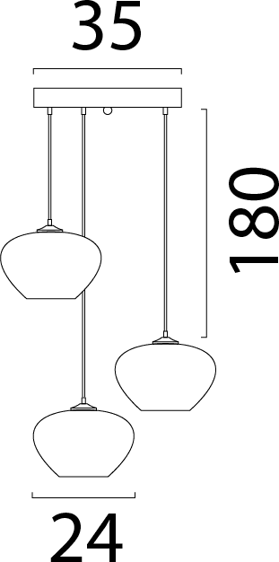 Hanglamp Cartone - 3 lichts - cacao (35cm) - Afbeelding 2
