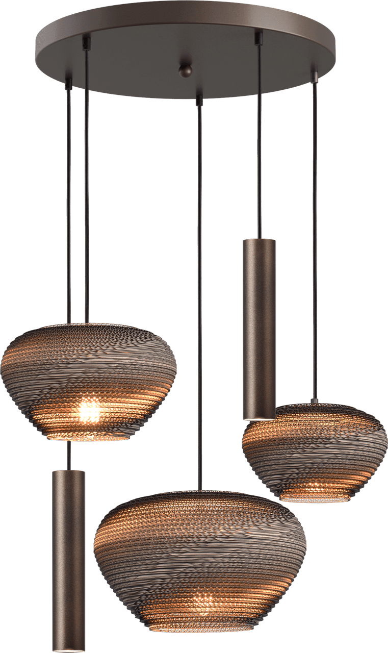 Hanglamp Cartone - 5 lichts - cacao (50cm)