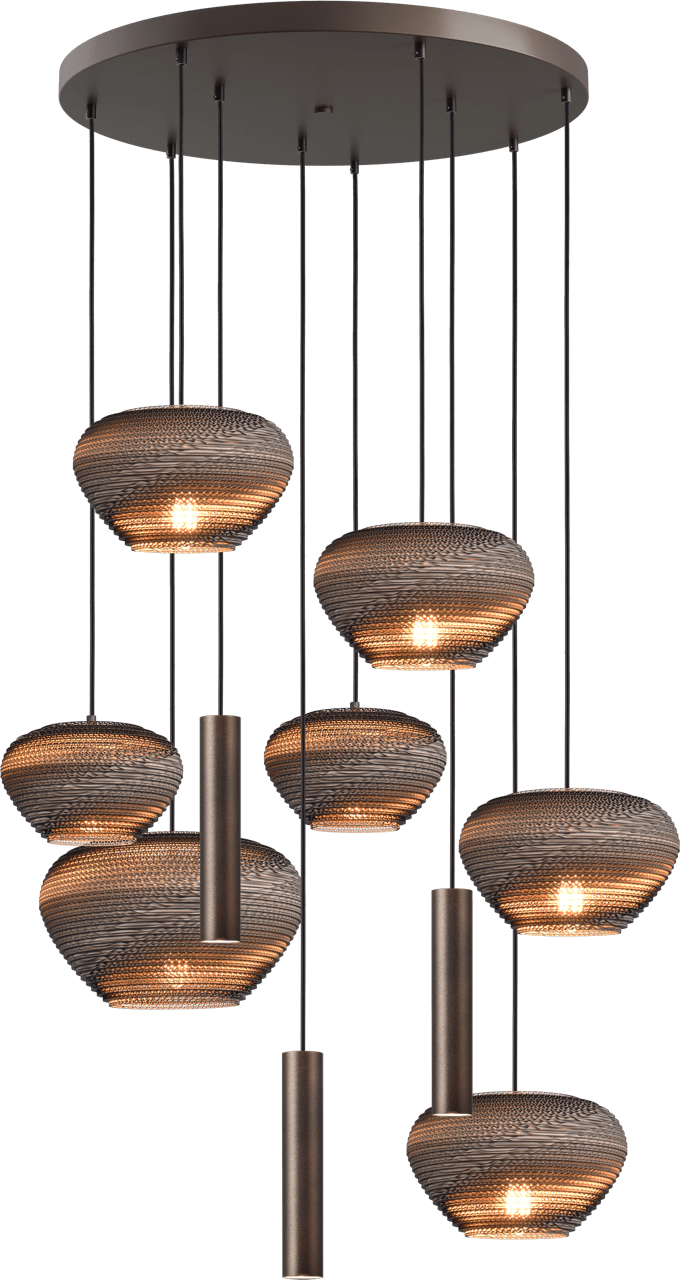 Hanglamp Cartone - 10 lichts - cacao