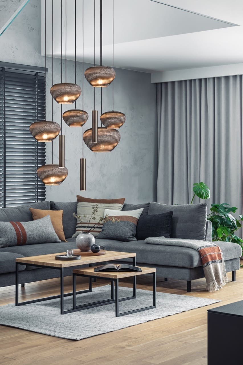 Hanglamp Cartone - 10 lichts - cacao - Afbeelding 2