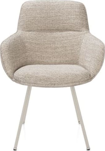Henders & Hazel Mateo armstoel - 4-pootjes - creme - Bellini - creme Beige|Wit Armstoel