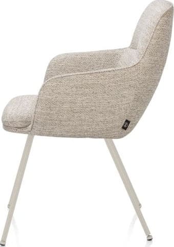 Henders & Hazel Mateo armstoel - 4-pootjes - creme - Bellini - creme Beige|Wit Armstoel