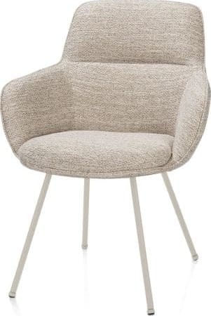 Henders & Hazel Mateo armstoel - 4-pootjes - creme - Bellini - creme Beige|Wit Armstoel
