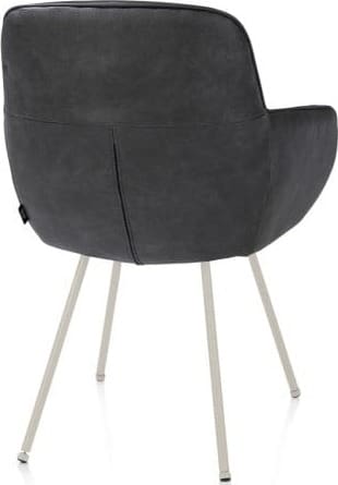 Henders & Hazel Mateo armstoel - 4-pootjes - creme - Pala - antraciet Antraciet Armstoel