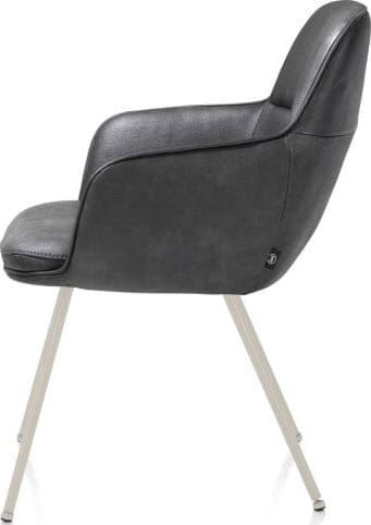 Henders & Hazel Mateo armstoel - 4-pootjes - creme - Pala - antraciet Antraciet Armstoel