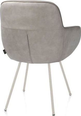 Henders & Hazel Mateo armstoel - 4-pootjes - creme - Pala - lichtgrijs Grijs Armstoel