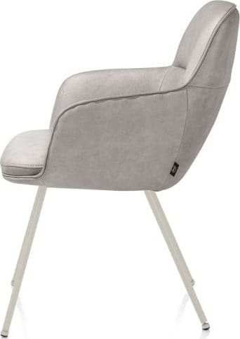 Henders & Hazel Mateo armstoel - 4-pootjes - creme - Pala - lichtgrijs Grijs Armstoel