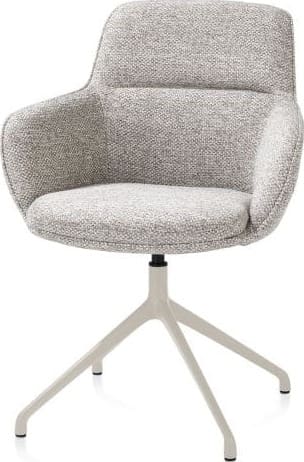 Henders & Hazel Mateo armstoel - draaibaar - creme - Bellini - kiezel Grijs|Wit Armstoel