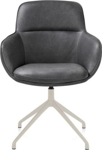 Henders & Hazel Mateo armstoel - draaibaar - creme - Pala - antraciet Antraciet Armstoel