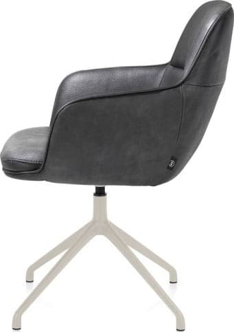 Henders & Hazel Mateo armstoel - draaibaar - creme - Pala - antraciet Antraciet Armstoel