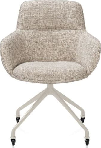 Henders & Hazel Mateo armstoel - wielen - creme - Bellini - creme Beige|Wit Armstoel
